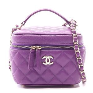 Chanel Caviar Skin Matelasse Vanity Bag